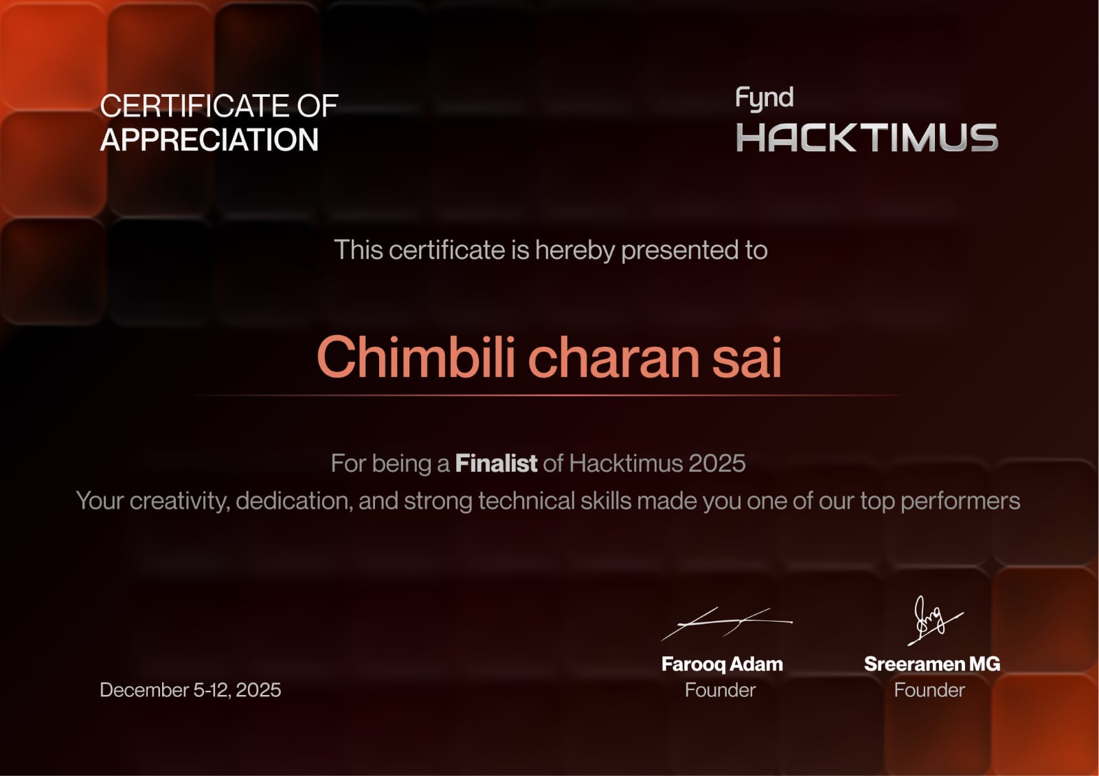 Finalist - Fynd Engineering Internship